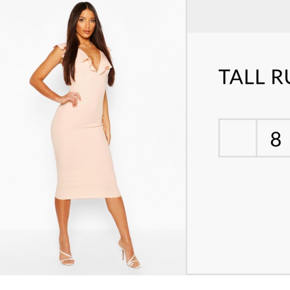 NWT Boohoo Dress. Nude/Peachy colored dress